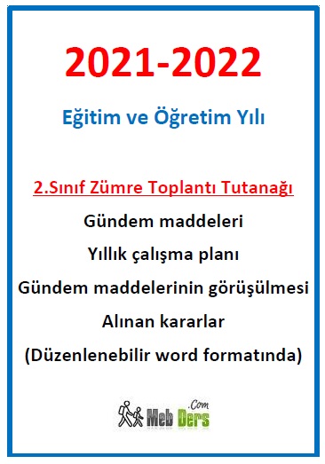 2021-2022 Eğitim Öğretim Yılı 2. Sınıf Zümre Toplantı Tutanağı