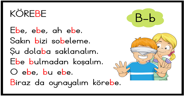 1. Sınıf İlk Okuma Yazma B-b Sesi Tekerleme