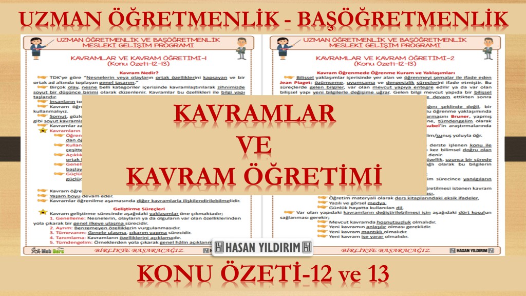 Kavramlar ve Kavram Öğretimi (Konu Özeti-12 ve 13)