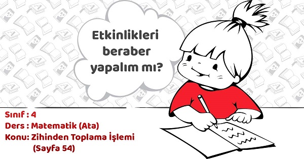 4. Sınıf Matematik Zihinden Toplama İşlemi Alıştırma Cevapları