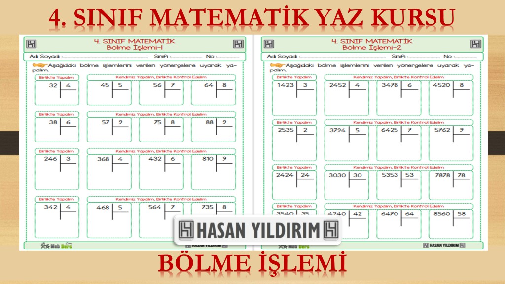 4. Sınıf Matematik Yaz Kursu - Bölme İşlemi (4. Sınıfa Hazırlık)