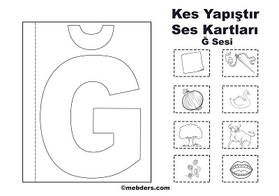 1. Sınıf İlk Okuma Kes Yapıştır Ses Kartı - Ğ Sesi