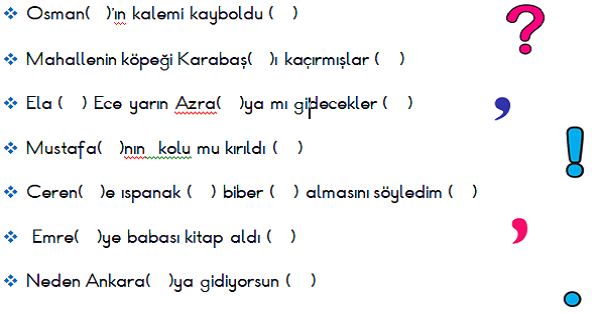 1. Sınıf Türkçe Noktalama İşaretleri