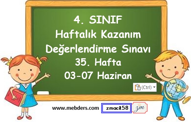 4. Sınıf Haftalık Kazanım Değerlendirme Testi 35. Hafta (03 - 07 Haziran)