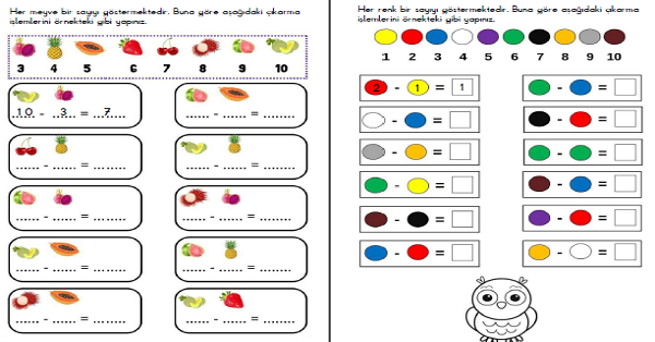 1. Sınıf Matematik Görselli Çıkarma İşlemi Etkinlikleri-2