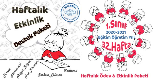 2020-2021 Yılı 1. Sınıf 32. Hafta Ödev, Etkinlik Paketi
