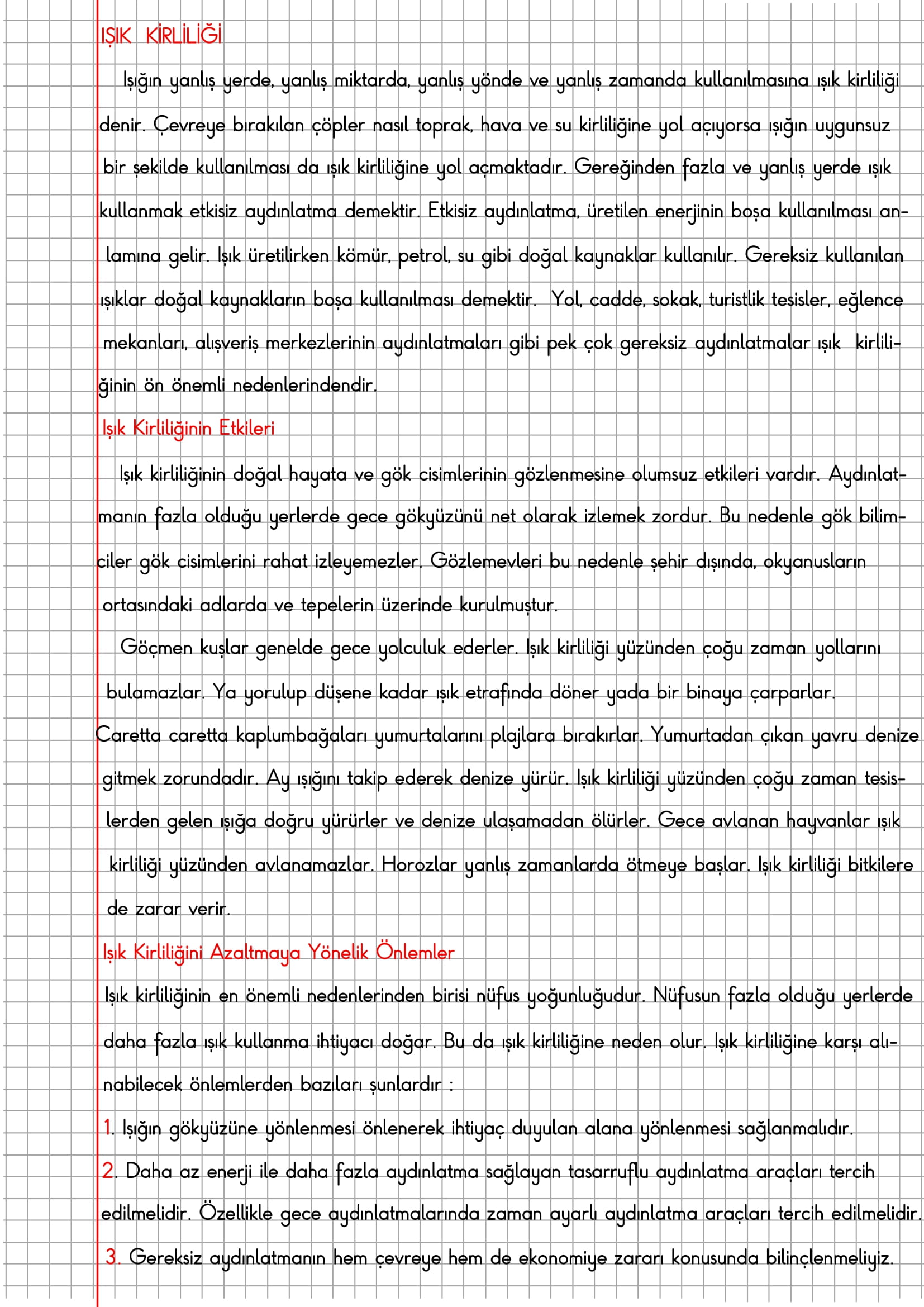 4. Sınıf Fen Bilimleri Işık Kirliliği Konu Anlatımı