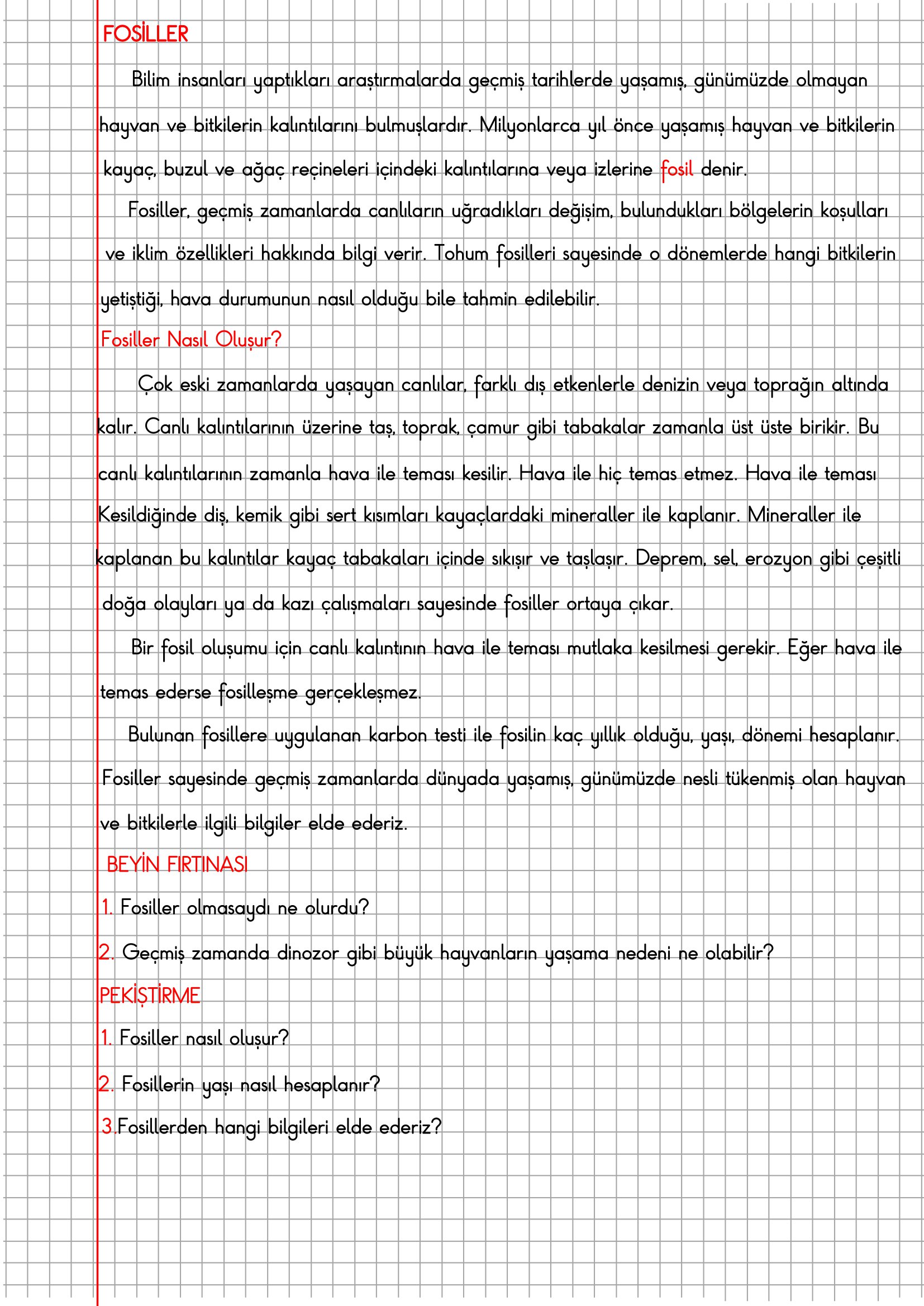 4. Sınıf Fen Bilimleri Yerkabuğunun Yapısı - Fosiller Konu Anlatımı