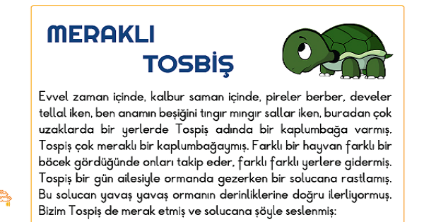 2. Sınıf Türkçe Okuma Anlama (Meraklı Tospiş) Etkinliği
