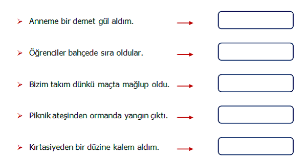 4. Sınıf Türkçe Tekil, Çoğul ve Topluluk Adları Etkinliği 2