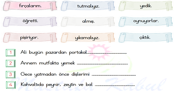 1. Sınıf Türkçe Cümle Bilgisi-4
