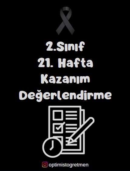 2. Sınıf 21. Hafta Kazanım Değerlendirme Testi