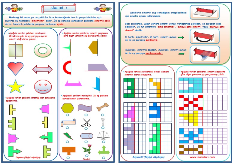 4. Sınıf Matematik Simetri Konu Anlatımı Etkinlik Çalışması 1 (2 Sayfa)