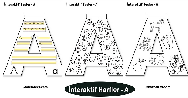 1. Sınıf İlkokuma İnteraktif Harfler - A Sesi