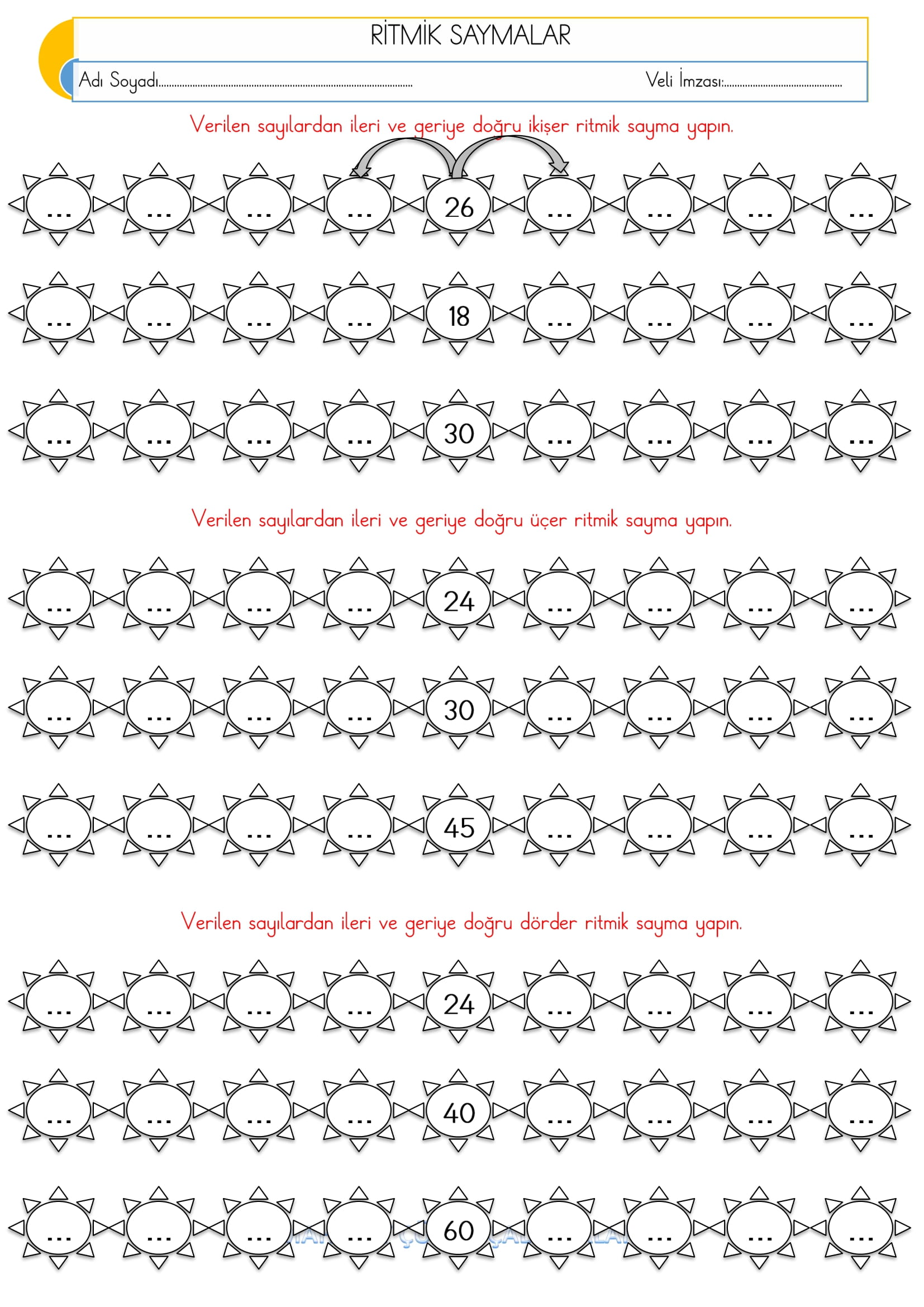 2. Sınıf - Matematik - Ritmik Saymalar Etkinliği-6