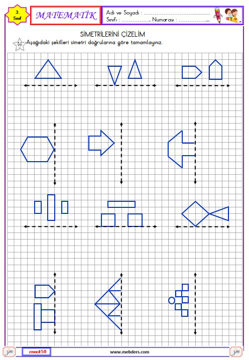 3. Sınıf Matematik Simetrilerini Çizelim Etkinliği 6