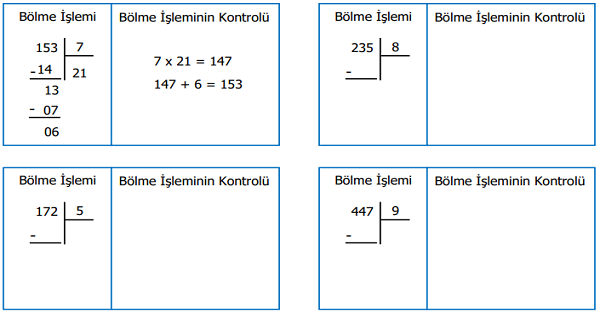 4. Sınıf Matematik Çarpma ve Bölme İşlemleri Arasındaki İlişki Etkinliği 2