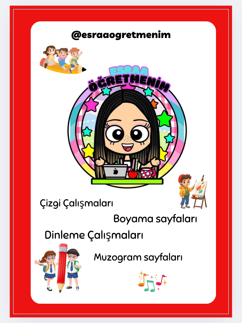 1. Sınıf Uyum Haftası Çizgi ve Boyama Sayfaları