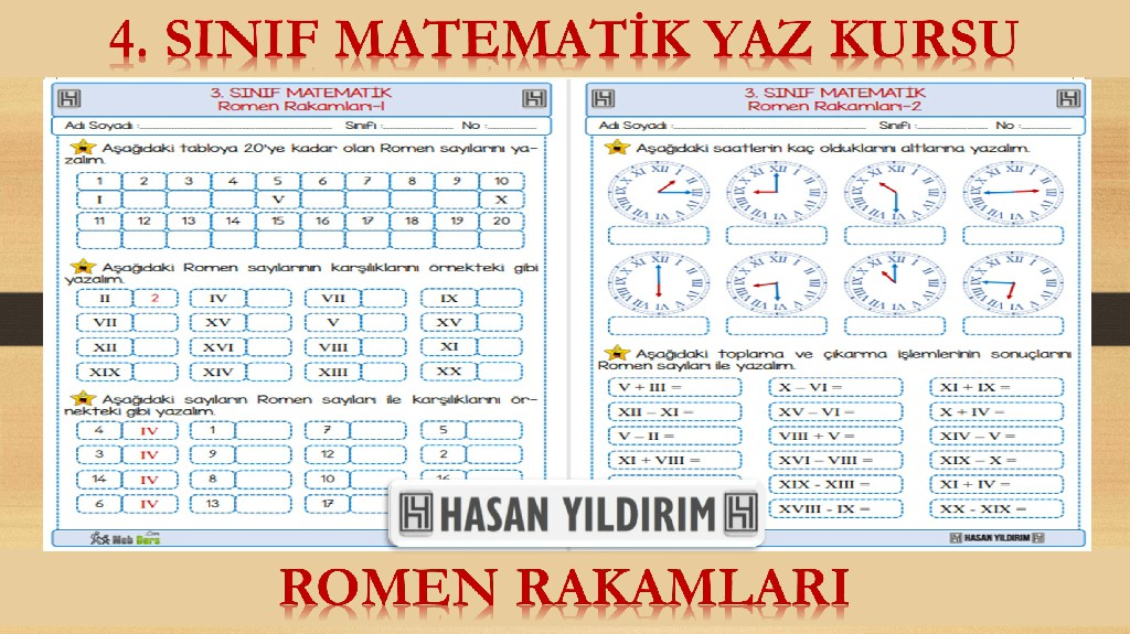 4. Sınıf Matematik Yaz Kursu - Romen Rakamları (3. Sınıf Tekrarı)