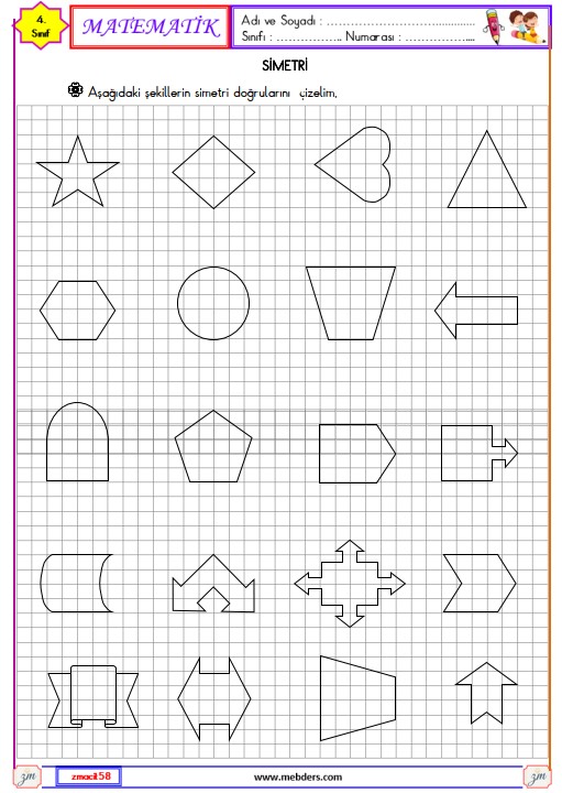 4. Sınıf Matematik Simetri Etkinliği 7