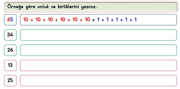2. Sınıf Matematik Onluk ve Birlik Etkinlikleri-5