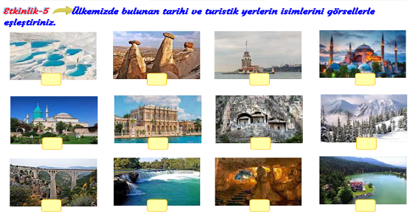 3. Sınıf Hayat Bilgisi Çevremizdeki Tarihi, Doğal ve Turistik Yerler Etkinliği