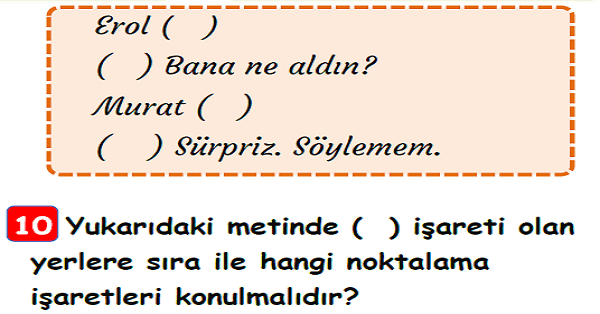 3. Sınıf Türkçe Noktalama İşaretleri Yaprak Test-1