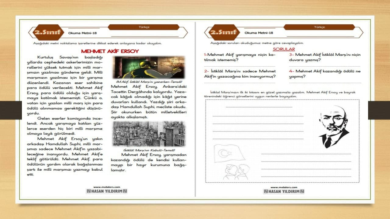 2. Sınıf Türkçe Okuma Metni-18 (Mehmet Akif Ersoy)