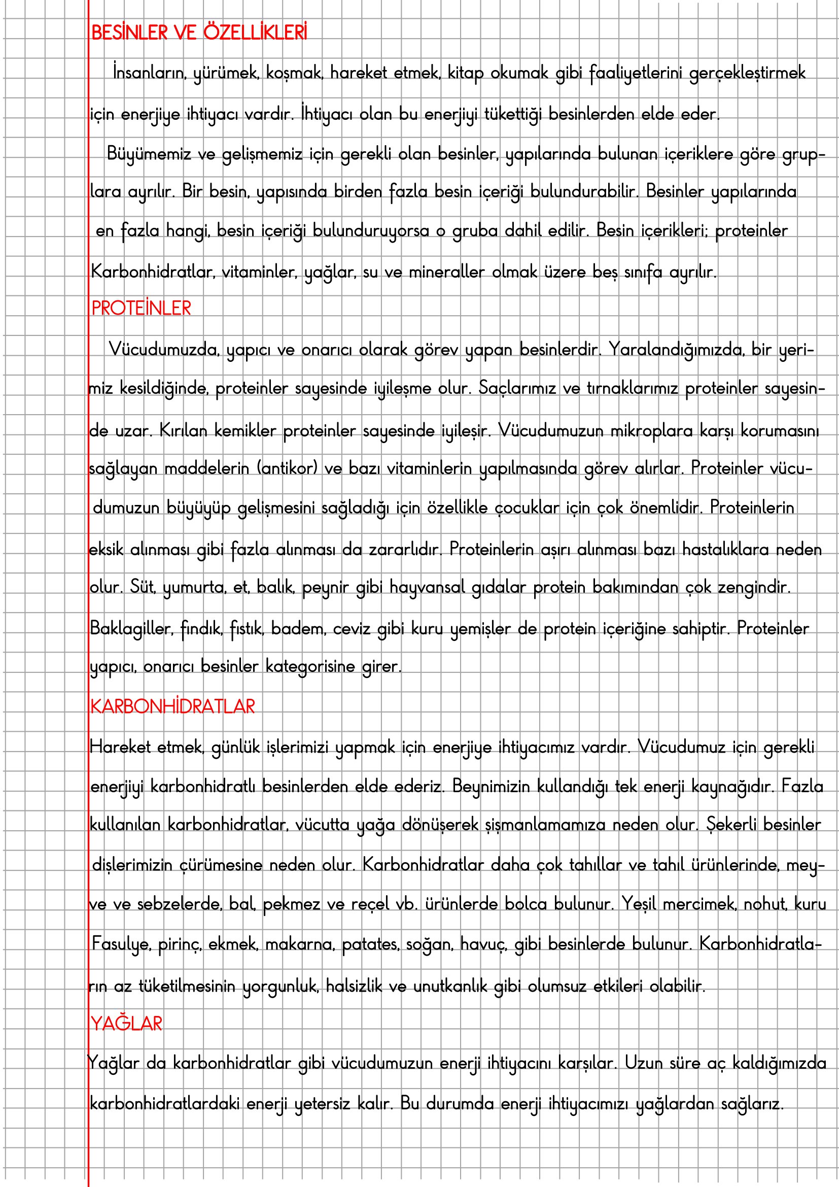 4. Sınıf Fen Bilimleri Besinler ve Özellikleri Konu Anlatımı