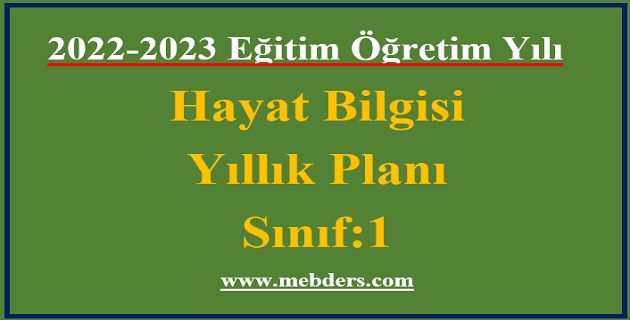 2022 – 2023 Eğitim Öğretim Yılı 1. Sınıf Hayat Bilgisi Dersi Yıllık Planı (kök-e)