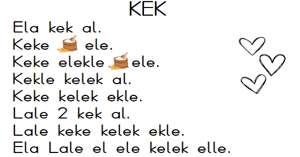 1. Sınıf İlk Okuma Yazma (K-k Sesi) Okuma Metni