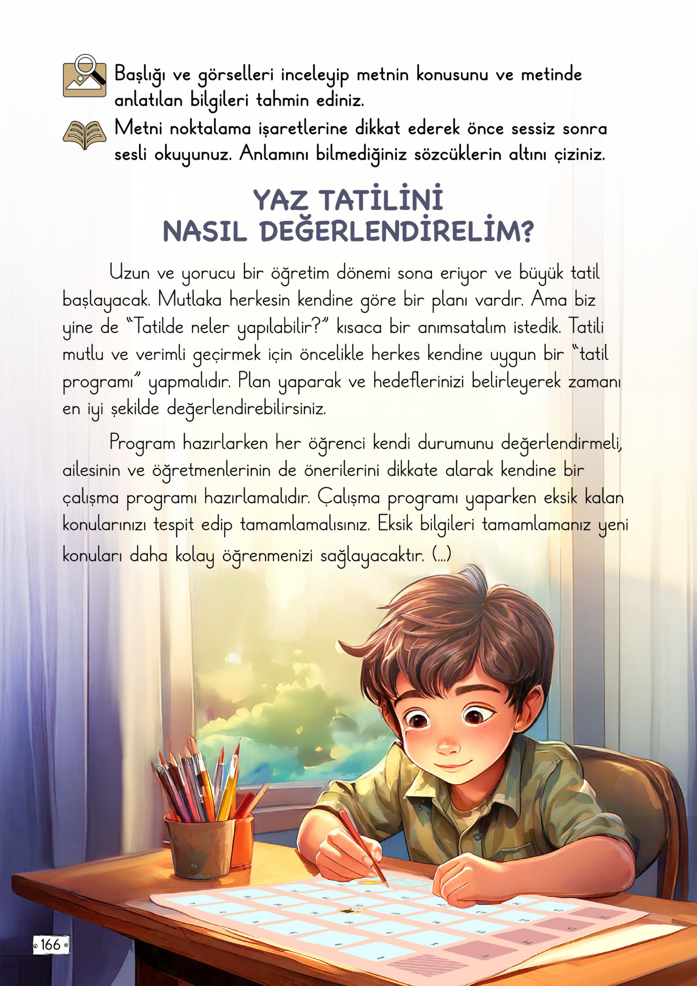 2. Sınıf Türkçe Meb Yayınları Yaz Tatilini Nasıl Değerlendirelim Metni Etkinlik Cevapları