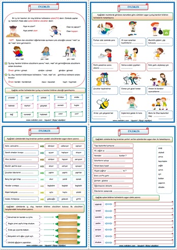 2. Sınıf Türkçe Eylemler Etkinlik Çalışması (4 Sayfa)