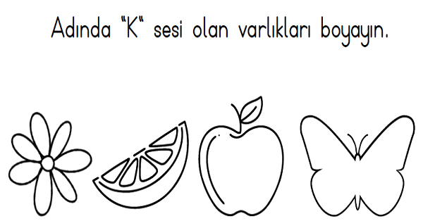 1. Sınıf İlk Okuma Yazma (K-k Sesi) Çalışma Kağıdı