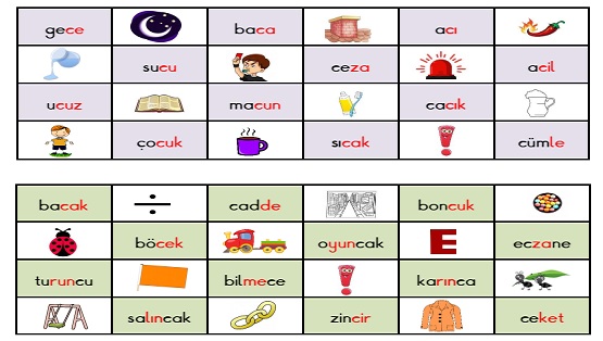 1. Sınıf İlk Okuma Yazma C-c Sesi Okuma Tombalası