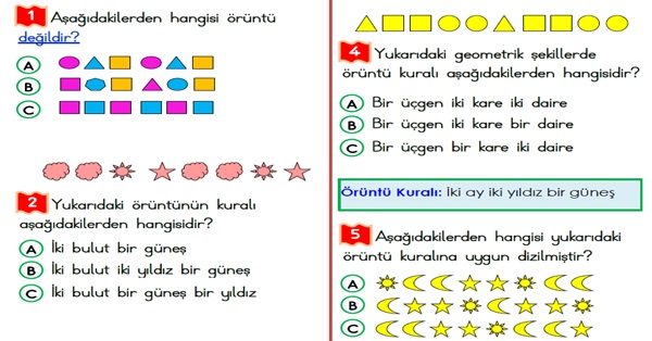 2. Sınıf Matematik Geometrik Örüntüler Yaprak Test-1