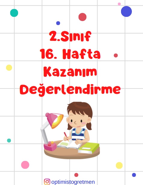 2. Sınıf 16. Hafta Kazanım Değerlendirme Testi