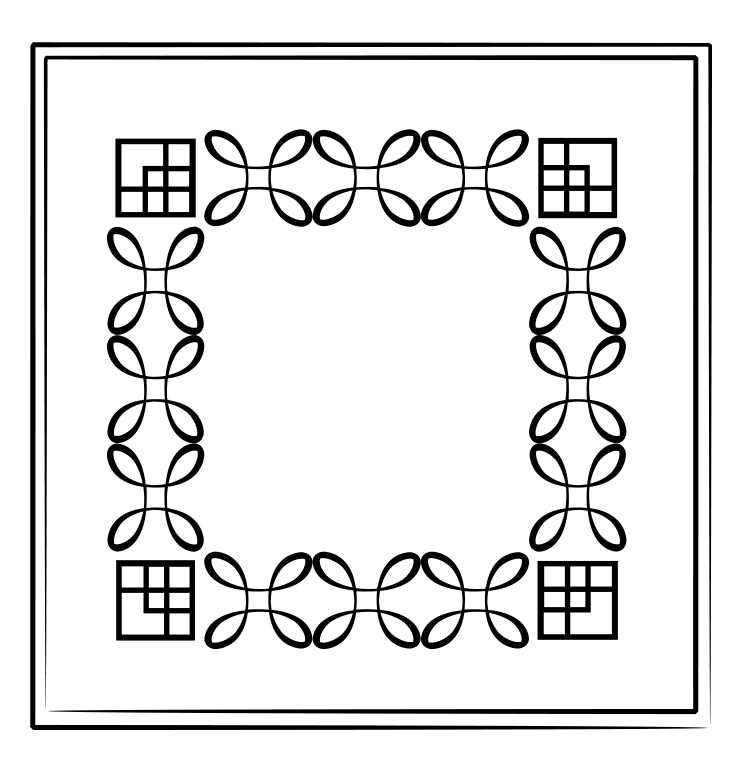 İçi figürlü kare şeklinde png çerçeve resmi