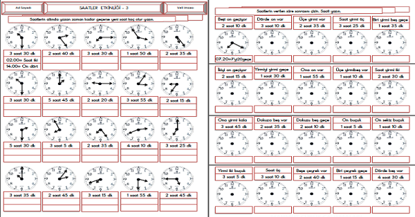 3. Sınıf - Matematik Saatler Etkinliği-11