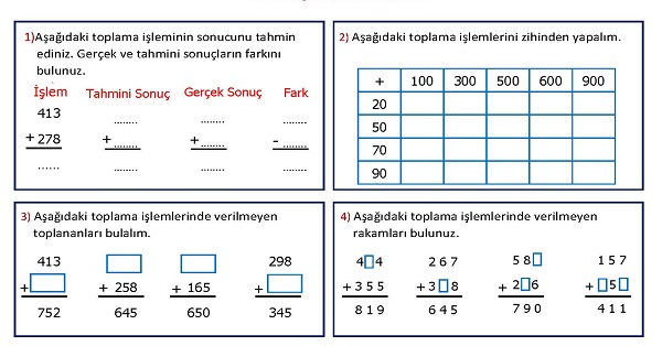 3. Sınıf Matematik 2.Ünite Değerlendirmesi