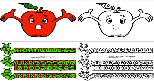 1. Sınıf Matematik Elma Kurdu ile Ritmik Sayma Etkinliği