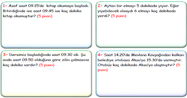 4. Sınıf Matematik Zaman Ölçüleri Problemleri-3