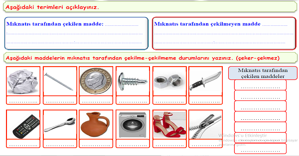 4. Sınıf Fen Bilimleri Maddeyi Niteleyen Özellikler 3