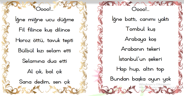 1. Sınıf Türkçe Harf Sonrası Hızlı Okuma Çalışmaları