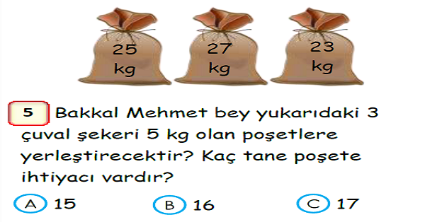 3. Sınıf Matematik Bölme İşlemi Yaprak Test-2