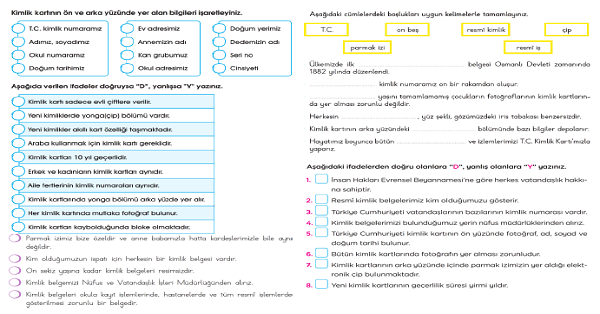 4. Sınıf Sosyal Bilgiler Kimliğim 2