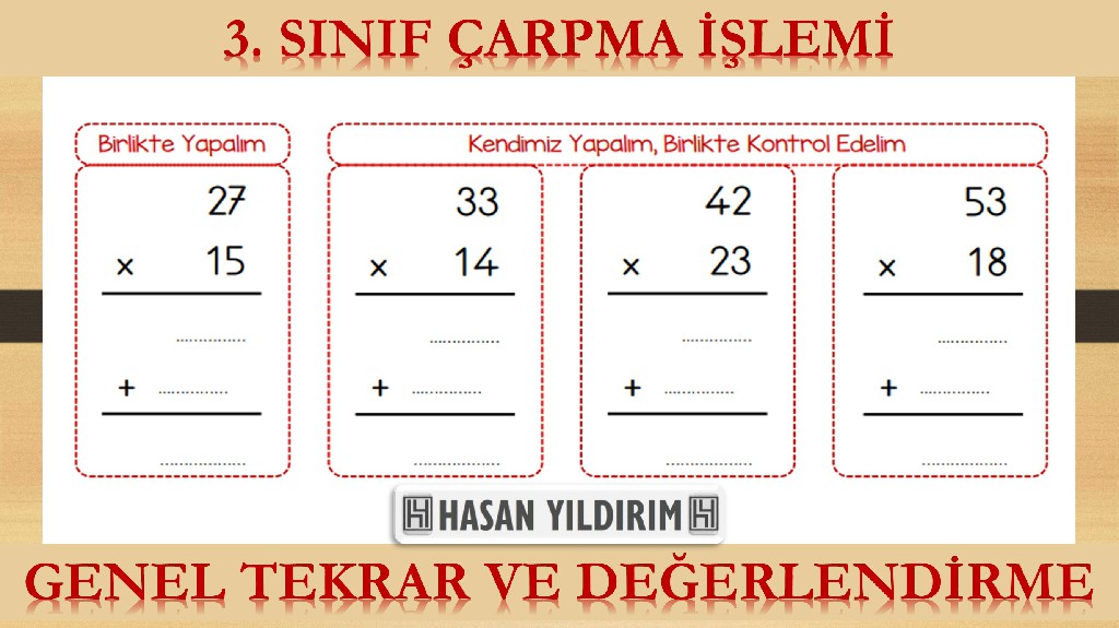 3. Sınıf Çarpma İşlemi - Genel Tekrar ve Değerlendirme Çalışması (4 Sayfa)
