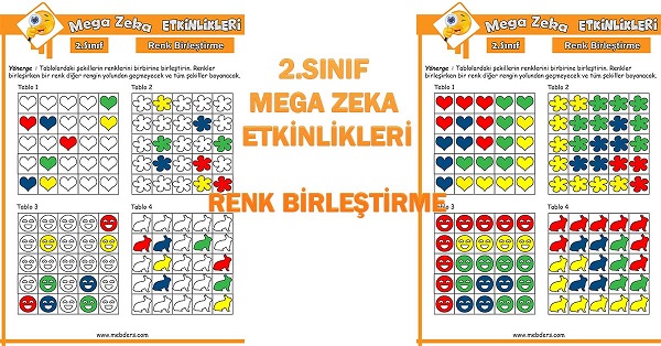 2. Sınıf Mega Zeka Etkinliği - Renk Birleştirme