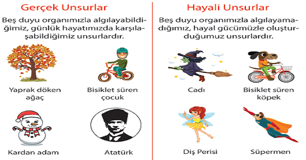 4. Sınıf Türkçe Gerçek ve Hayal Ürünü İfadeler