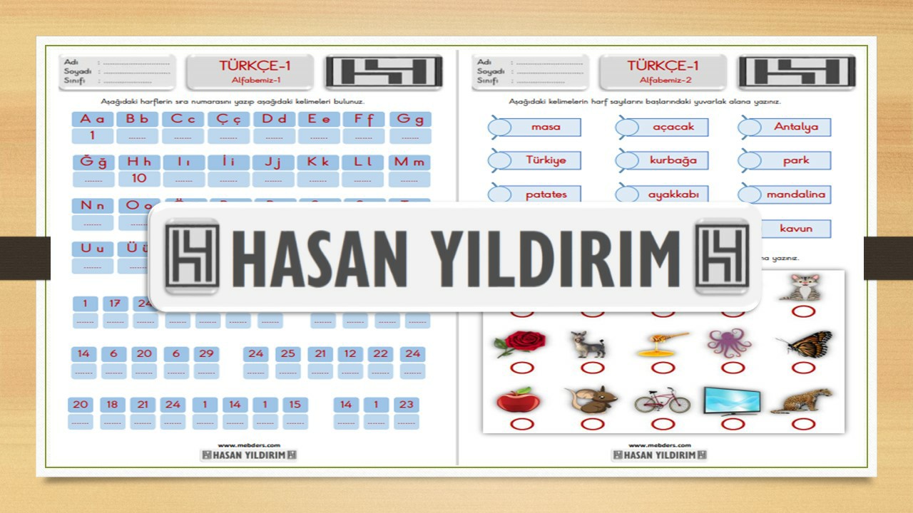 1. Sınıf Türkçe Alfabemiz Etkinlik Sayfası